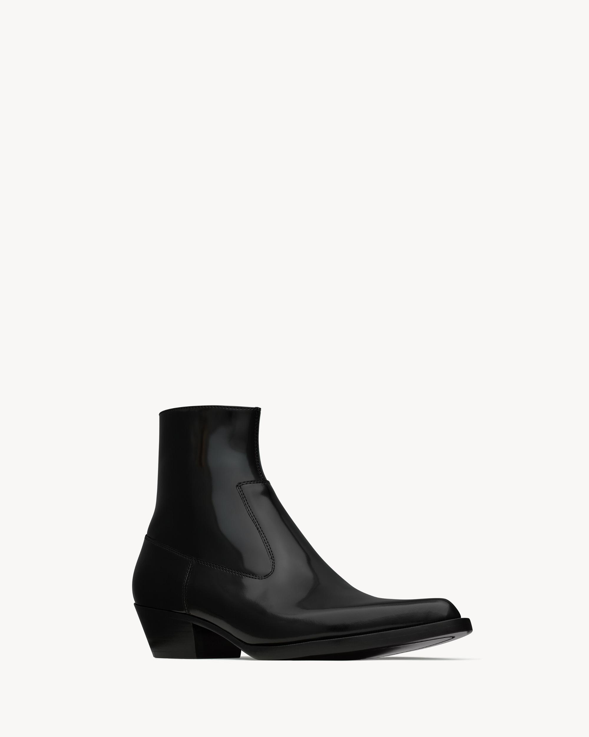 BEAT booties in glazed leather Product Image