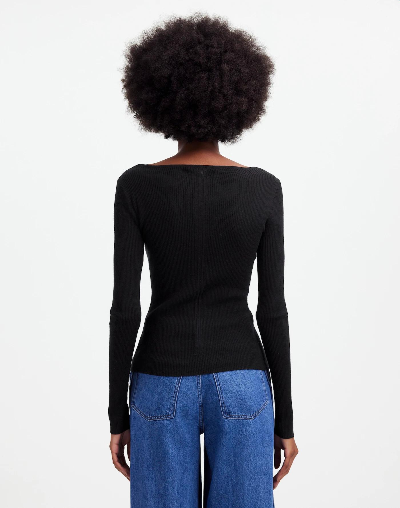 Merino Wool-Silk Blend Scoopneck Sweater Product Image