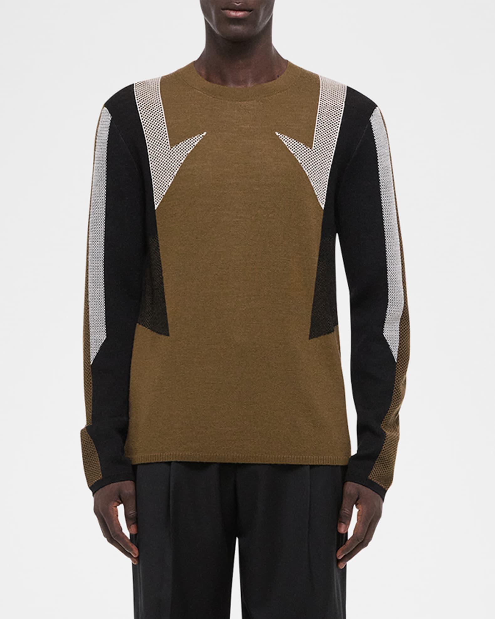 Men's Wool Mesh Paneled Sweater Product Image