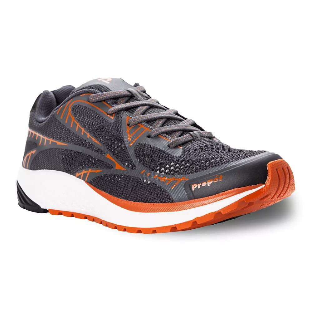 Propet One LT Men's Walking Shoes, Size: 7.5 Medium, Dark Gray Burnt Orange Product Image
