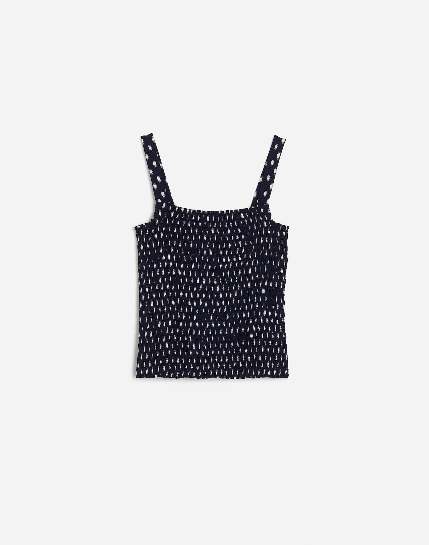 Smocked Tank Top in Shibori Dot Print Product Image