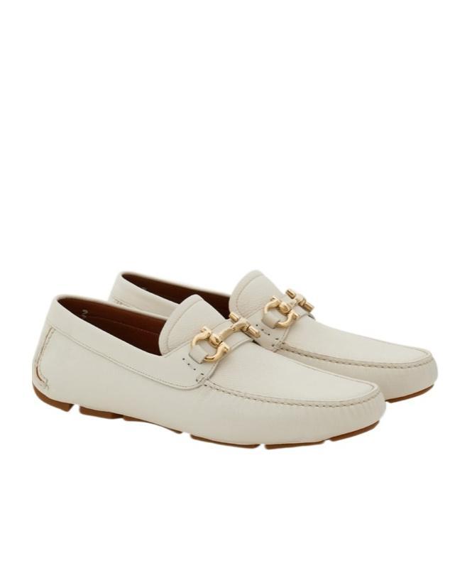 FERRAGAMO Buckled Business Casual Shoes In White Product Image