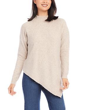 Karen Kane Asymmetric Turtleneck Sweater (Oatmeal) Women's Sweater Product Image