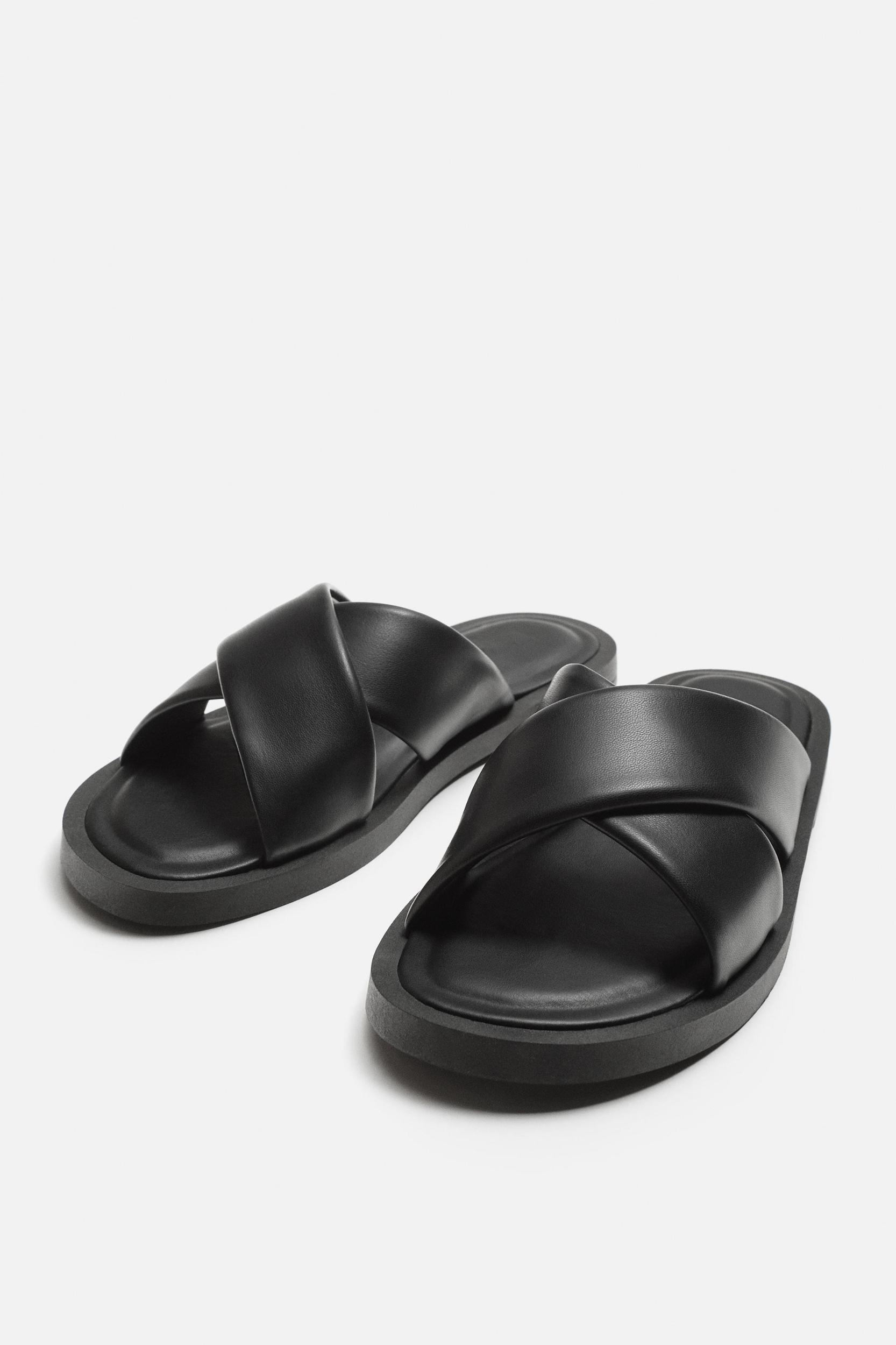 CROSSED CHUNKY SANDALS Product Image