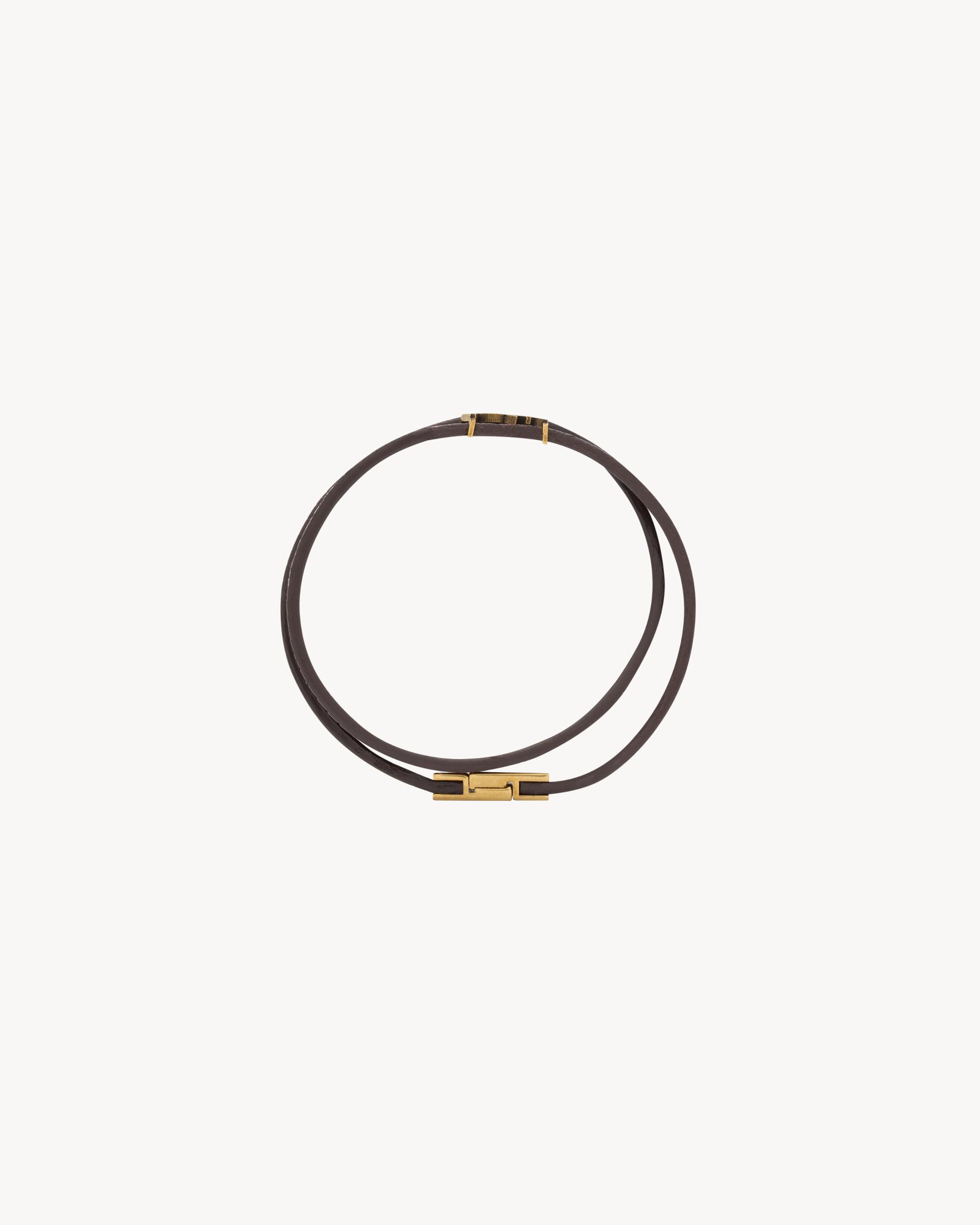 CASSANDRE double-wrap bracelet in leather Product Image
