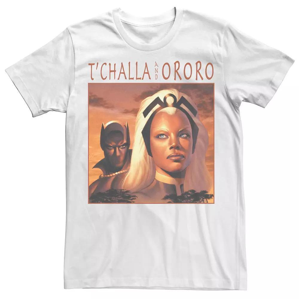 Men's Marvel T'Challa And Ororo Simple Portrait Tee, Size: 3XL, White Product Image