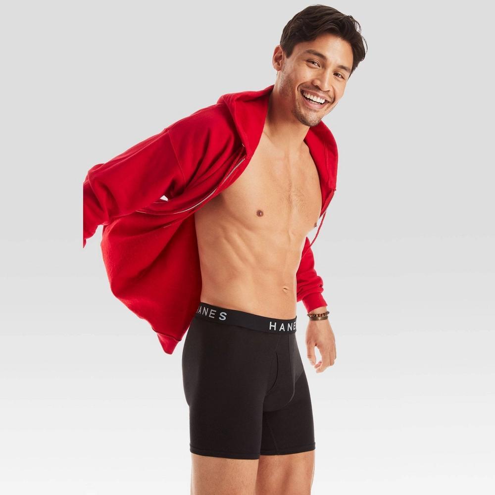 Hanes Premium Men's Boxer Briefs 5pk - Black XL: Tagless, Lightweight Cotton Blend, Full Waistband Elastic, Machine Washable Product Image