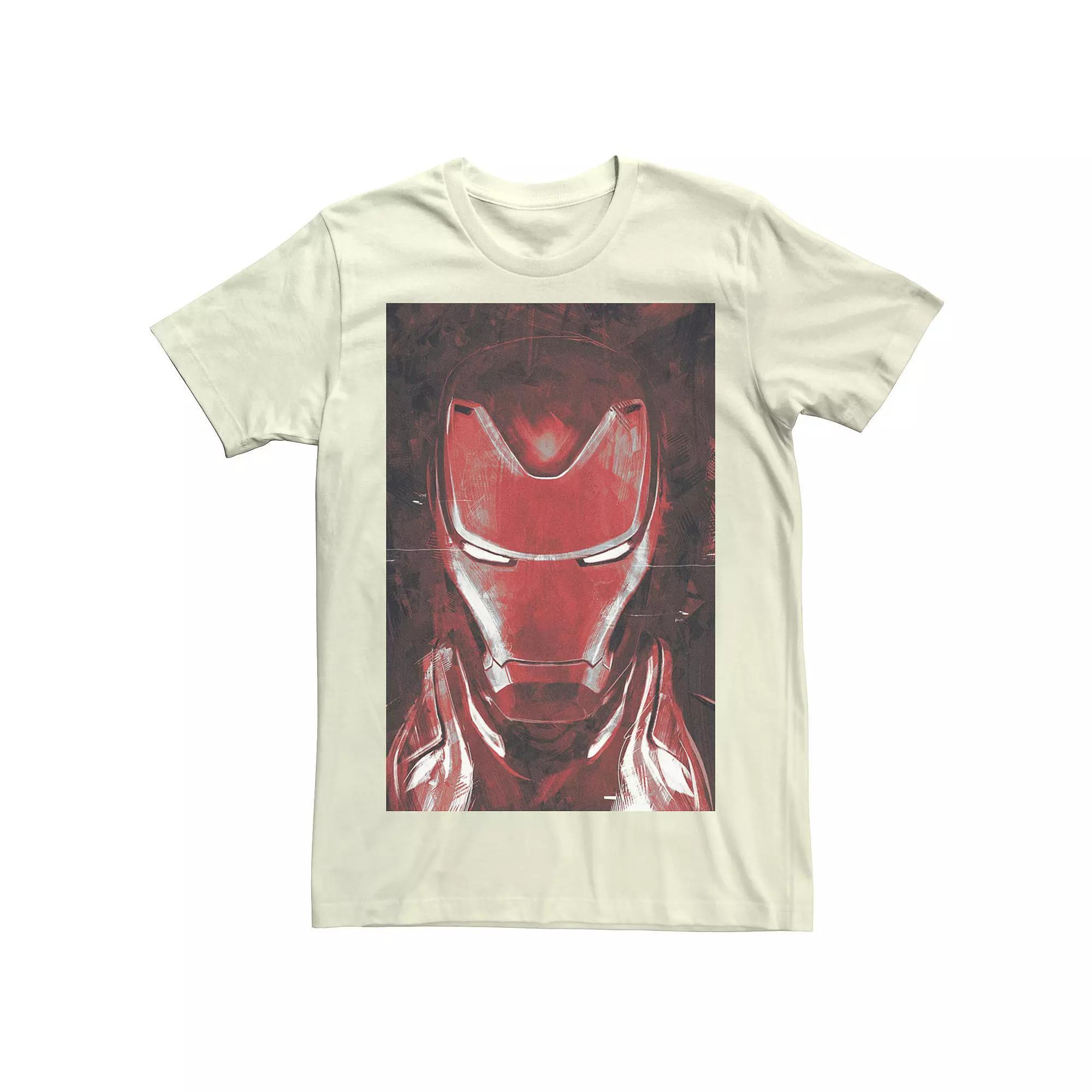 Men's Marvel Avengers Endgame Red Iron Man Portrait Graphic Tee, Size: Medium, Athletic Grey Product Image