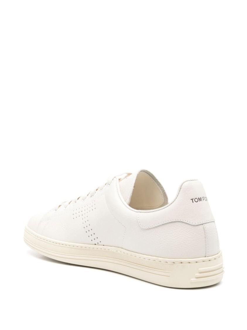 TOM FORD White Leather  Sneakers Product Image