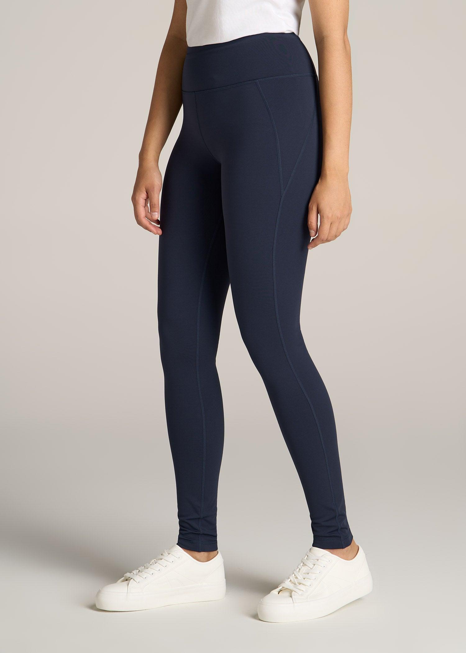 Fleece Lined Women's Tall Leggings in Navy Product Image
