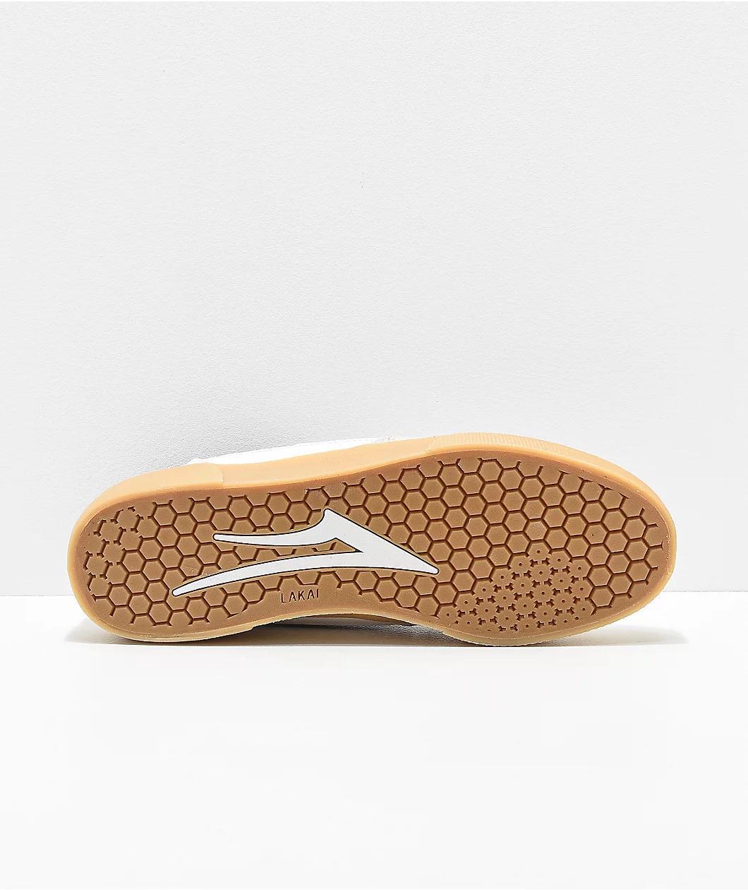 Lakai Cambridge White, Burgundy & Gum Skate Shoes Product Image