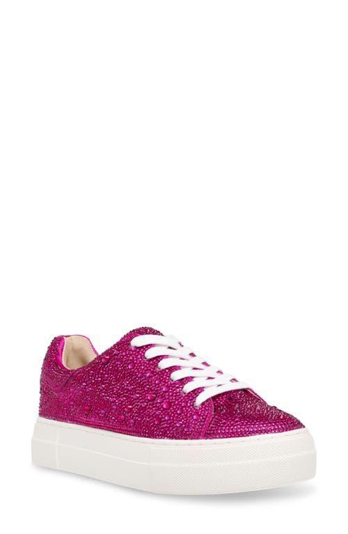 Blue by Betsey Johnson Sidny Rhinestone Embellished Family Matching Platform Lace Up Sneakers Product Image