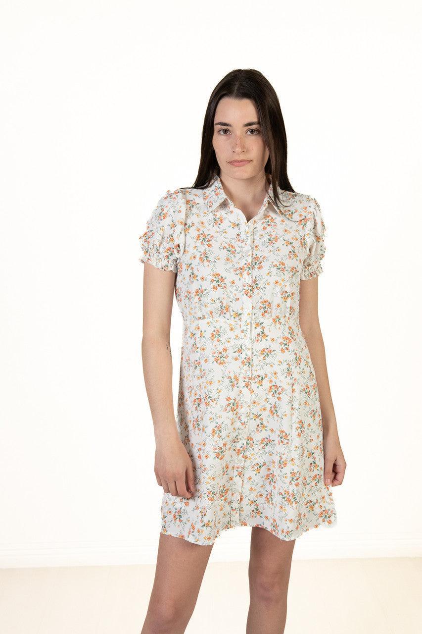 White Floral Shirt Dress Product Image