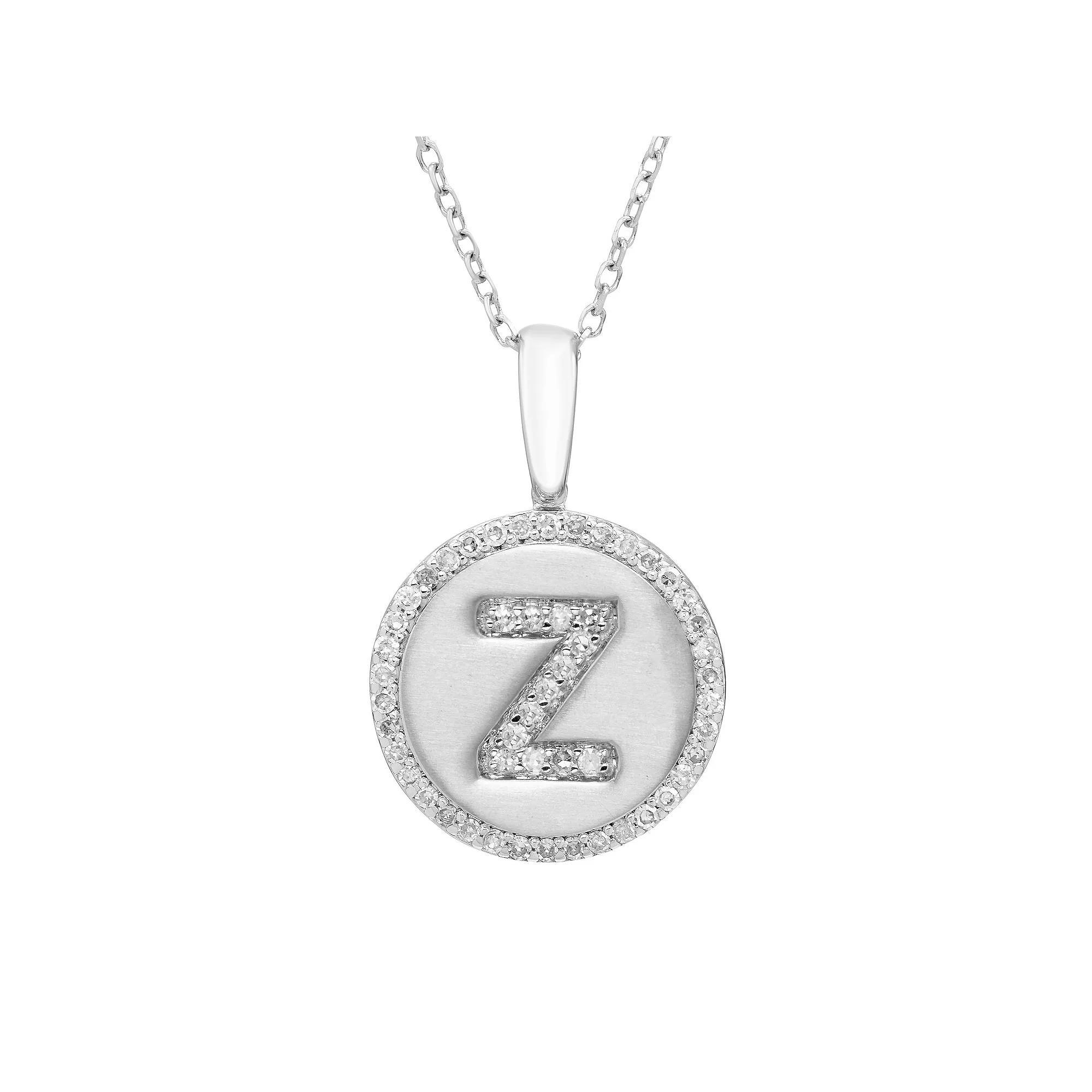 It's Personal Sterling Silver & Diamond Accent Initial Pendant Necklace, Women's, Size: 18" Product Image