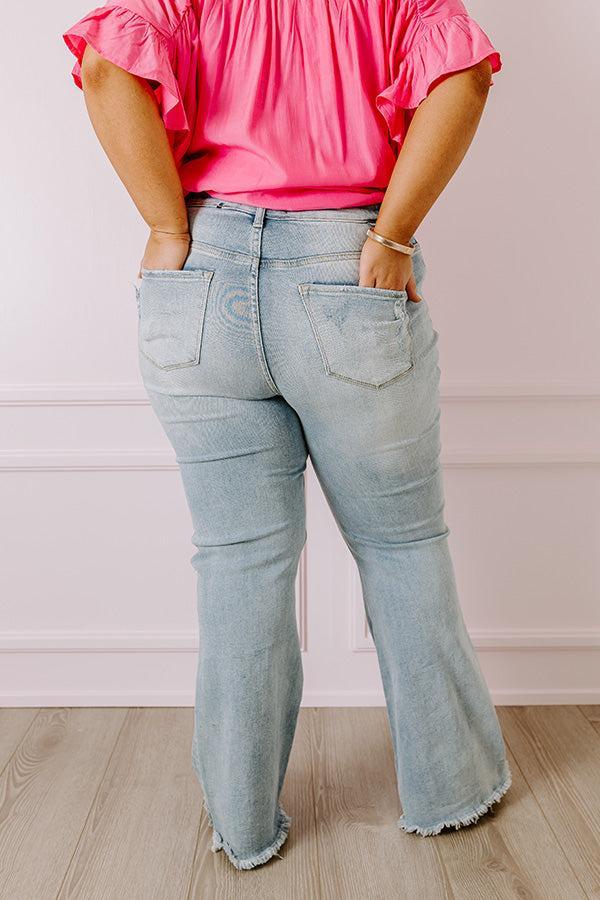 Risen The Aubree High Waist Distressed Flare Curves Product Image