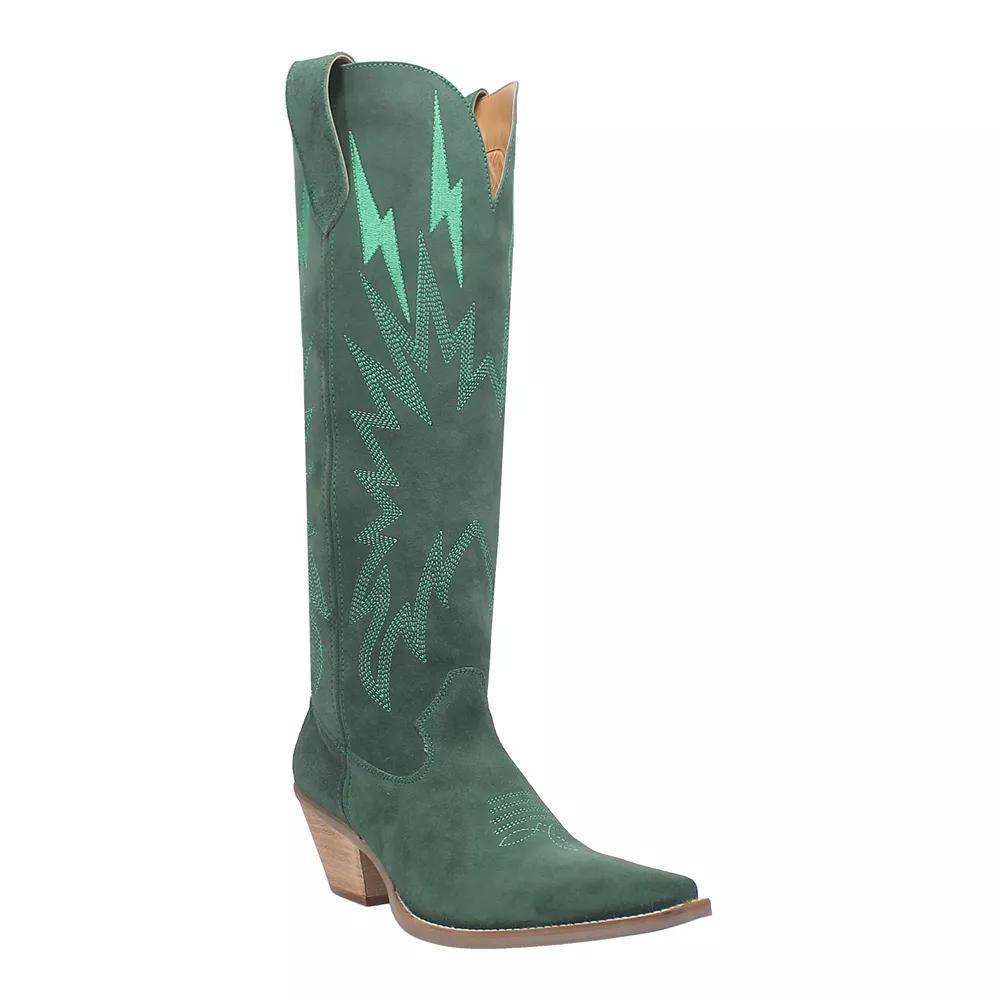 Dingo Thunder Road Women's Suede Knee-High Boots, Size: 8, Green Product Image