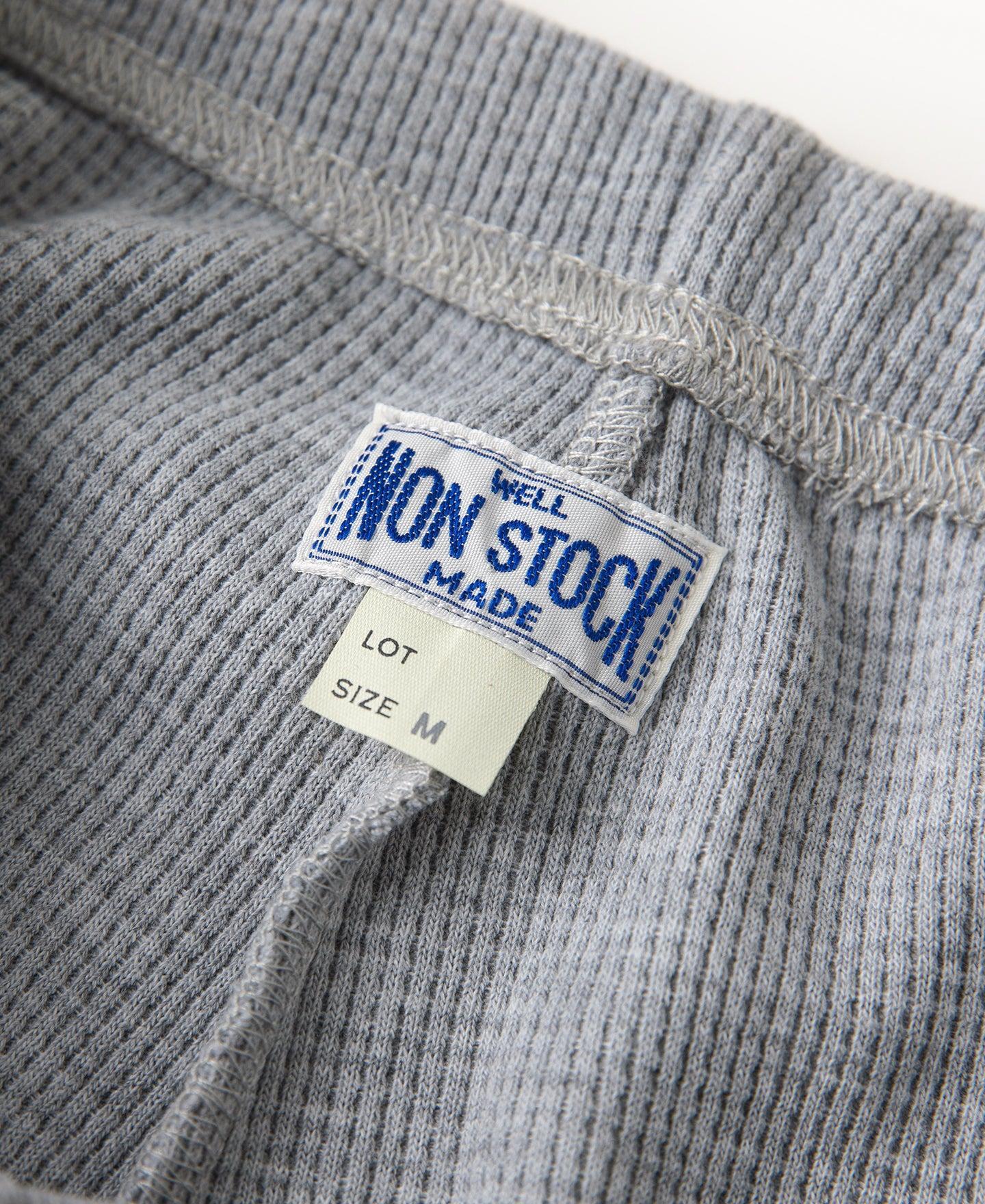 1970s Heavyweight Waffle Knit Jogger Pants - Gray Product Image