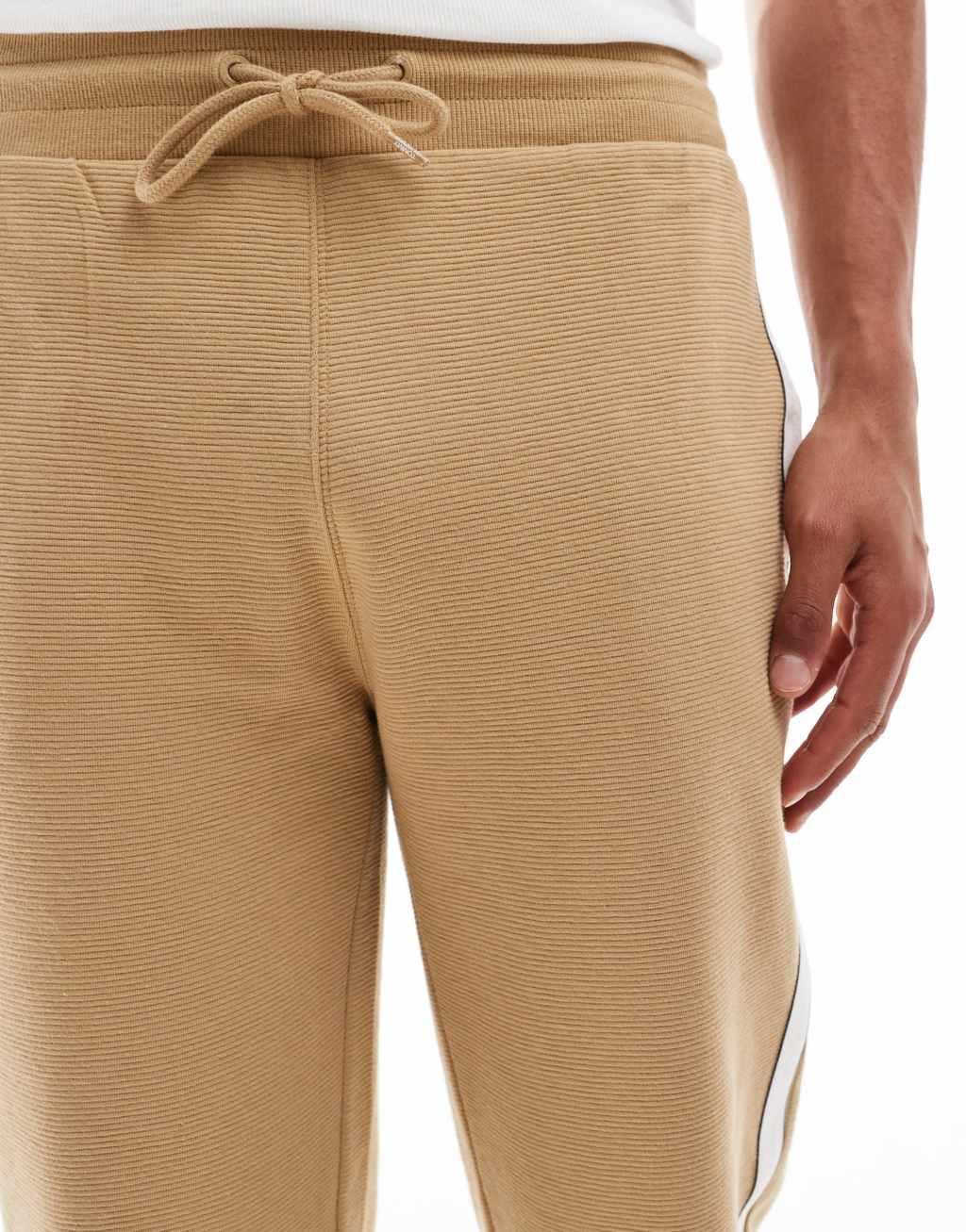 Tommy Hilfiger lounge hoodie in beige with white stripe Product Image