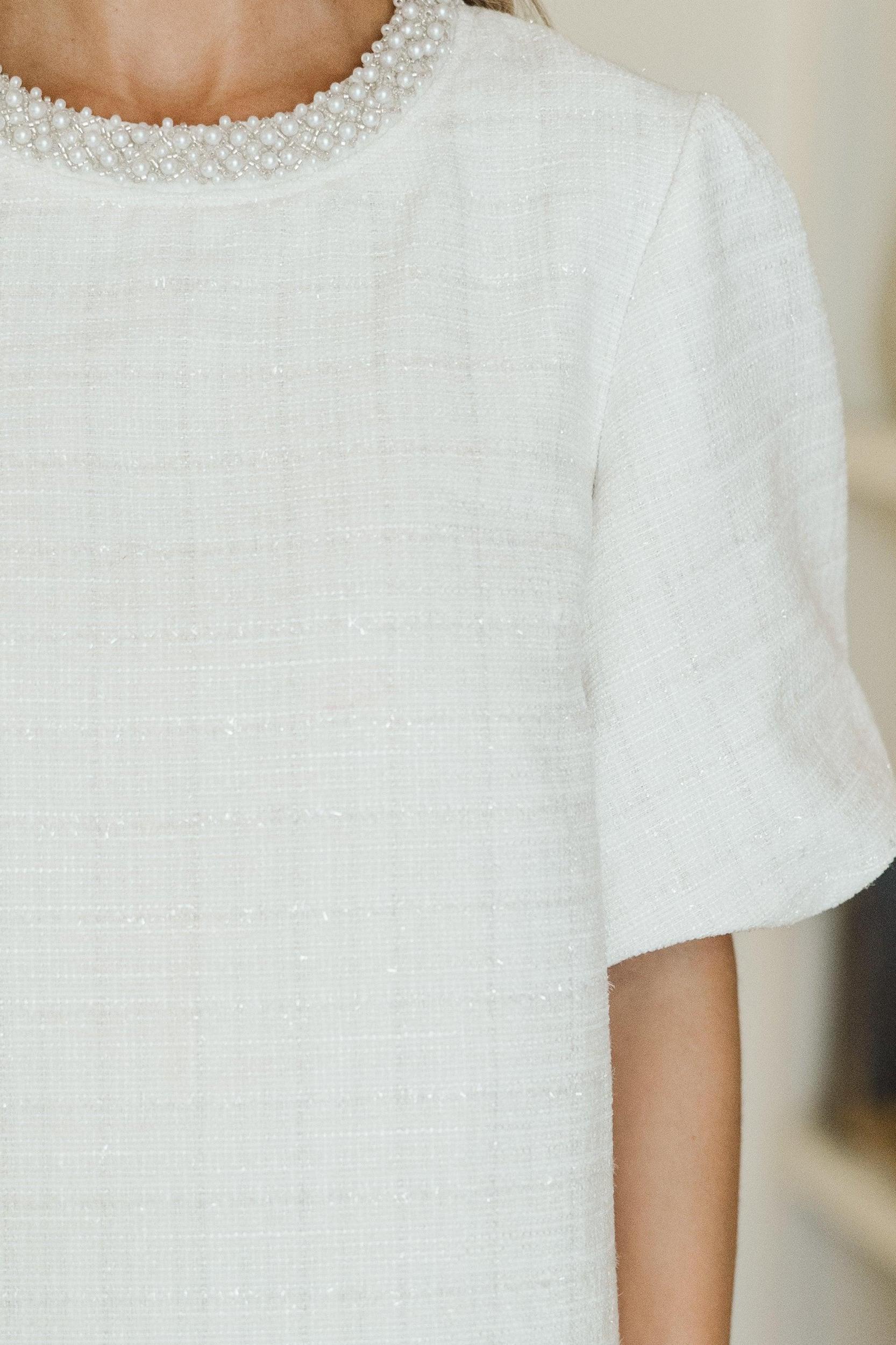 Calling On You Cream Tweed Blouse Female Product Image