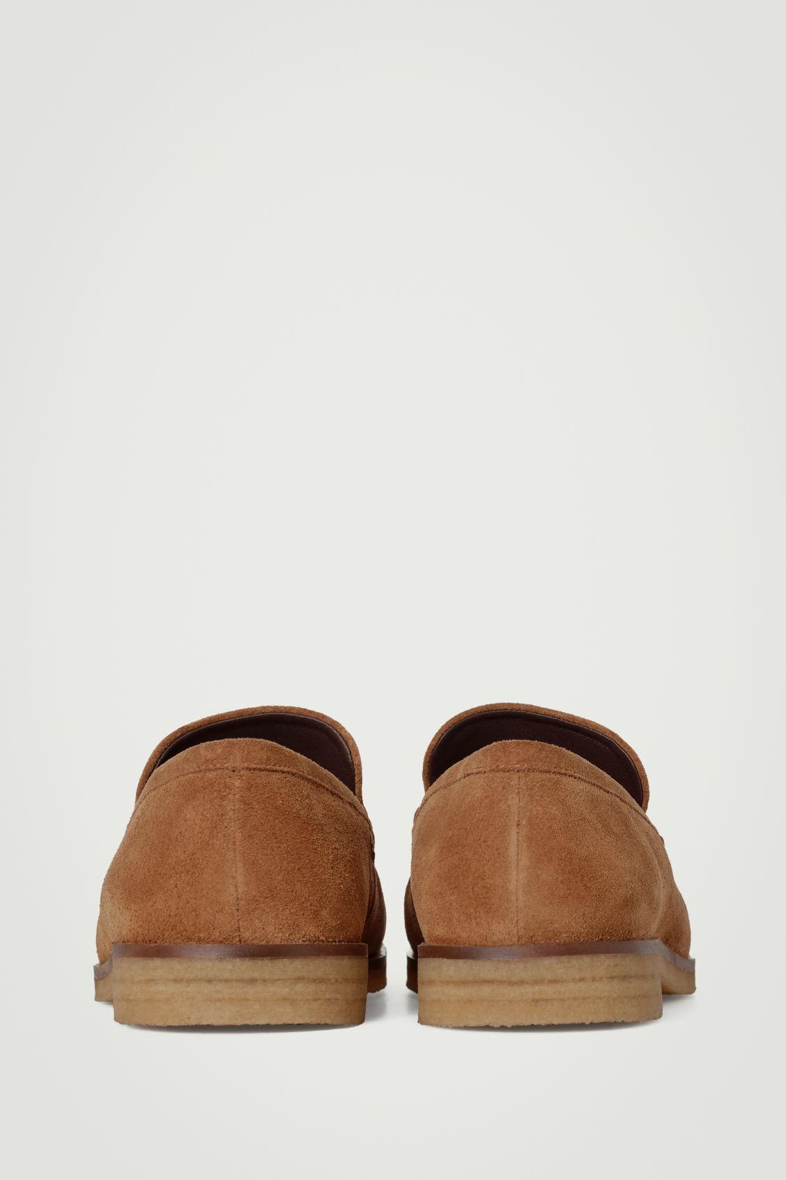 GATHERED SUEDE LOAFERS Product Image