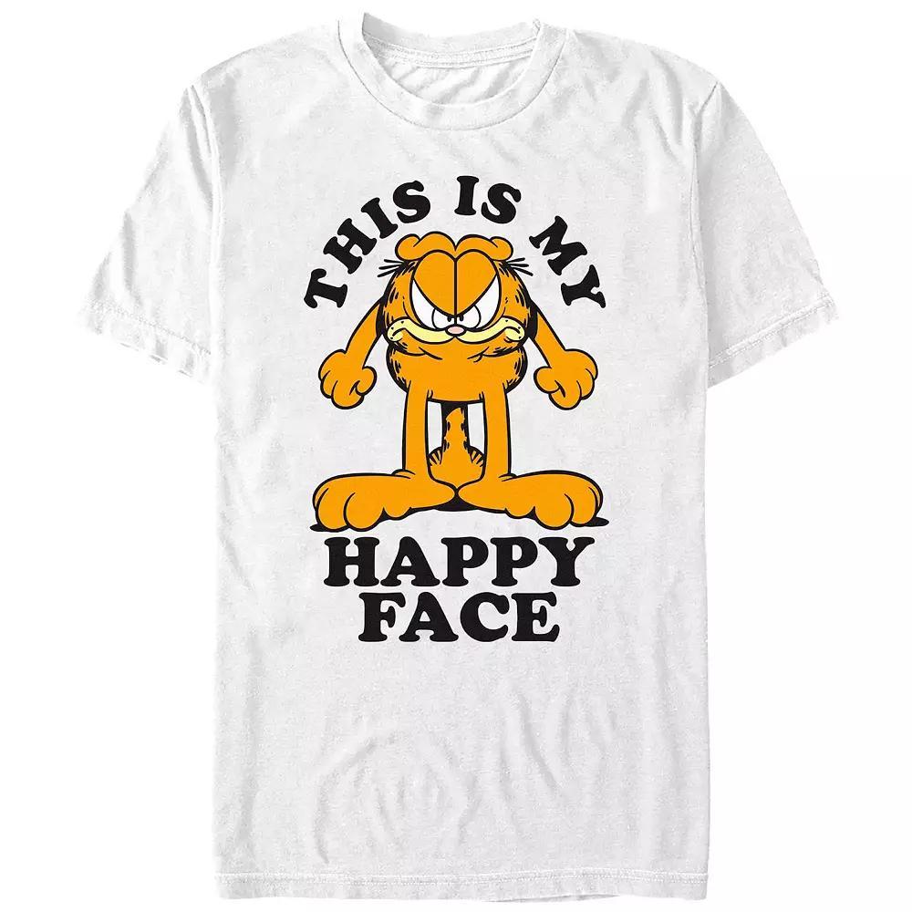 Mens Garfield This Is My Happy Face Graphic Tee Product Image