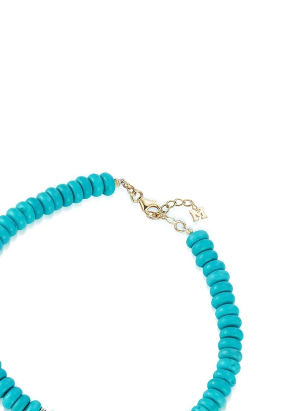 MATEO 14kt Turquoise Roundel And Diamond Station Bracelet Product Image