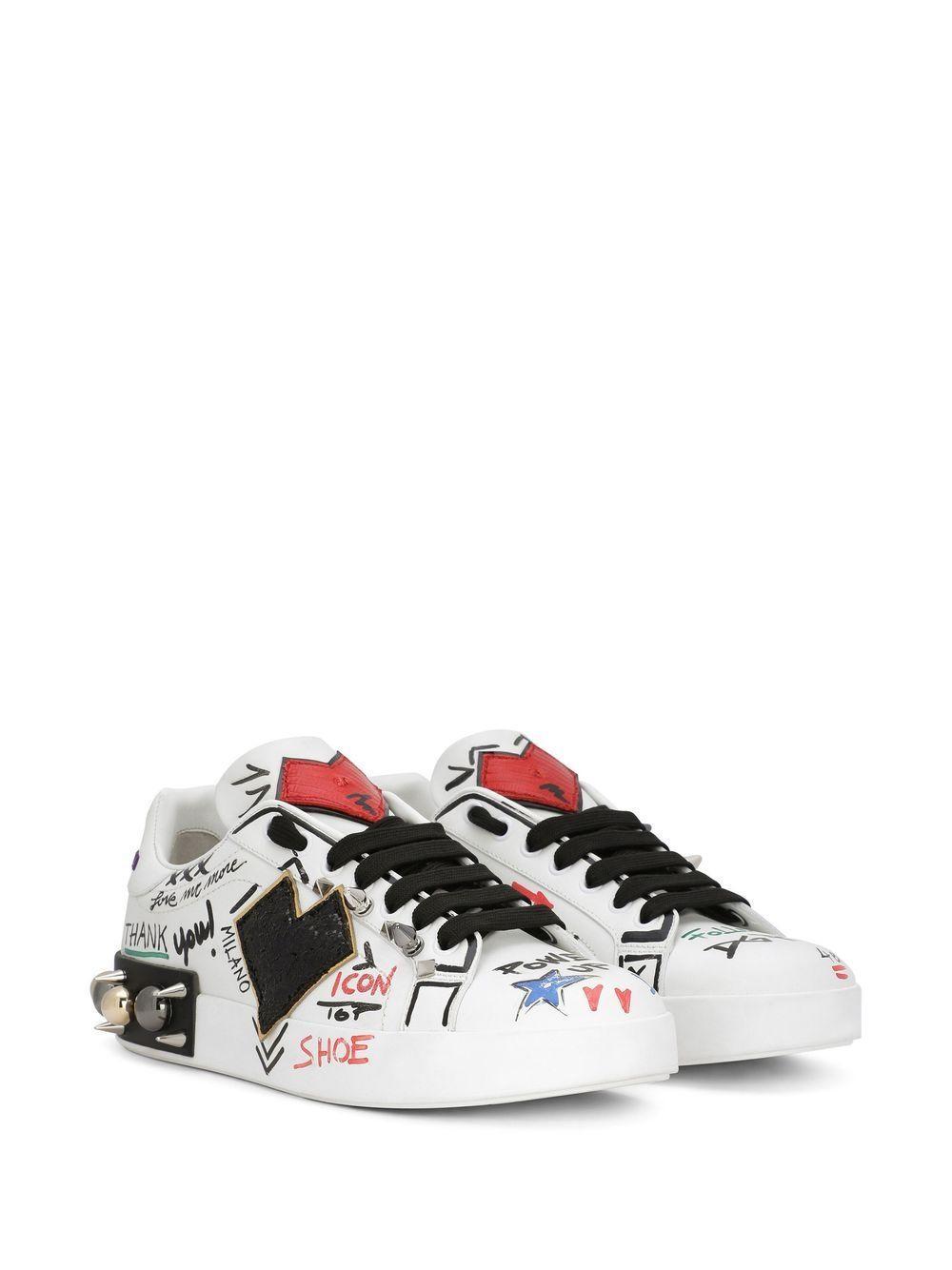 Portofino patch-detail leather sneakers Product Image
