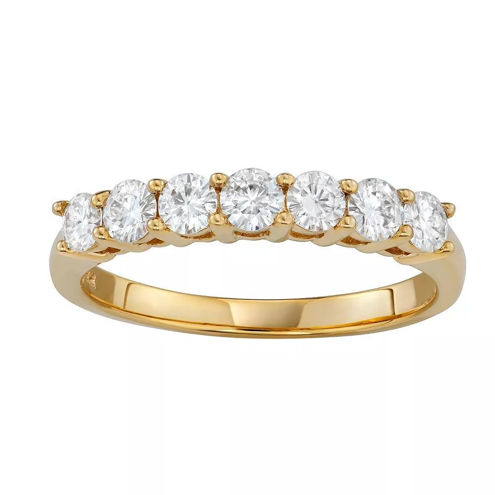 Charles & Colvard 14k Gold 3/4 Carat T.W. Lab-Created Moissanite 7 Stone Ring, Women's, Size: 5 Product Image
