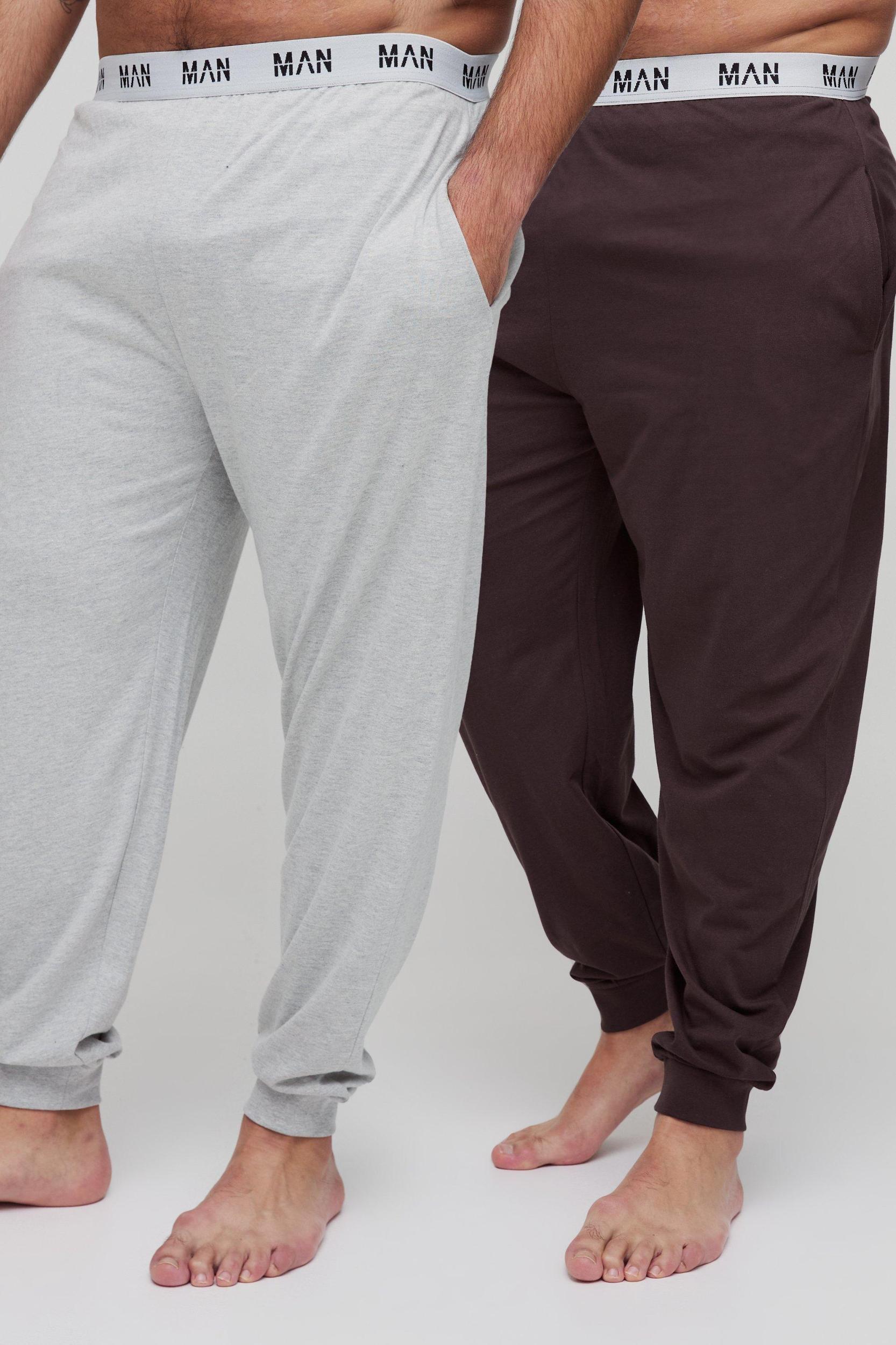 Plus 2 Pack Man Loungewear Cuffed Sweatpants | boohooMAN USA Product Image