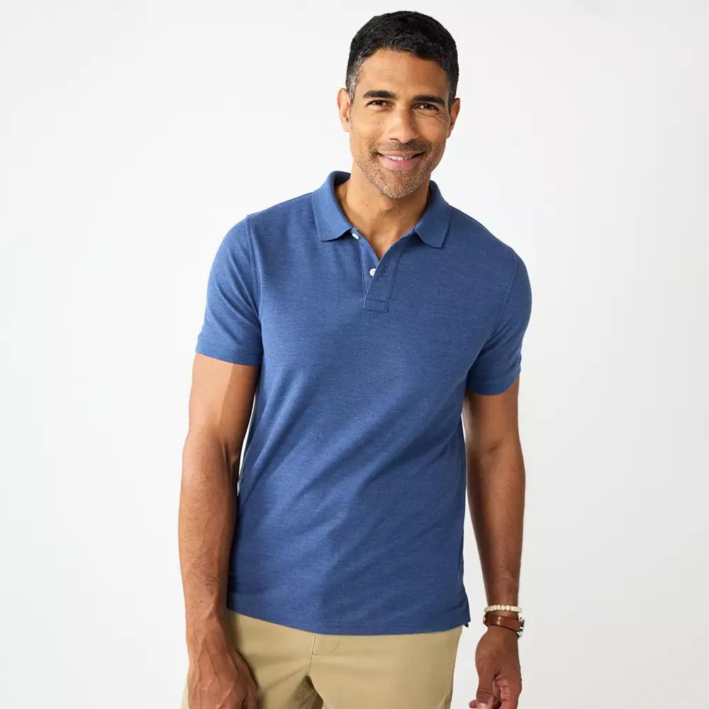 Men's Sonoma Goods For Life® Short Sleeve Pique Polo, Size: Small, Scott Blue Product Image