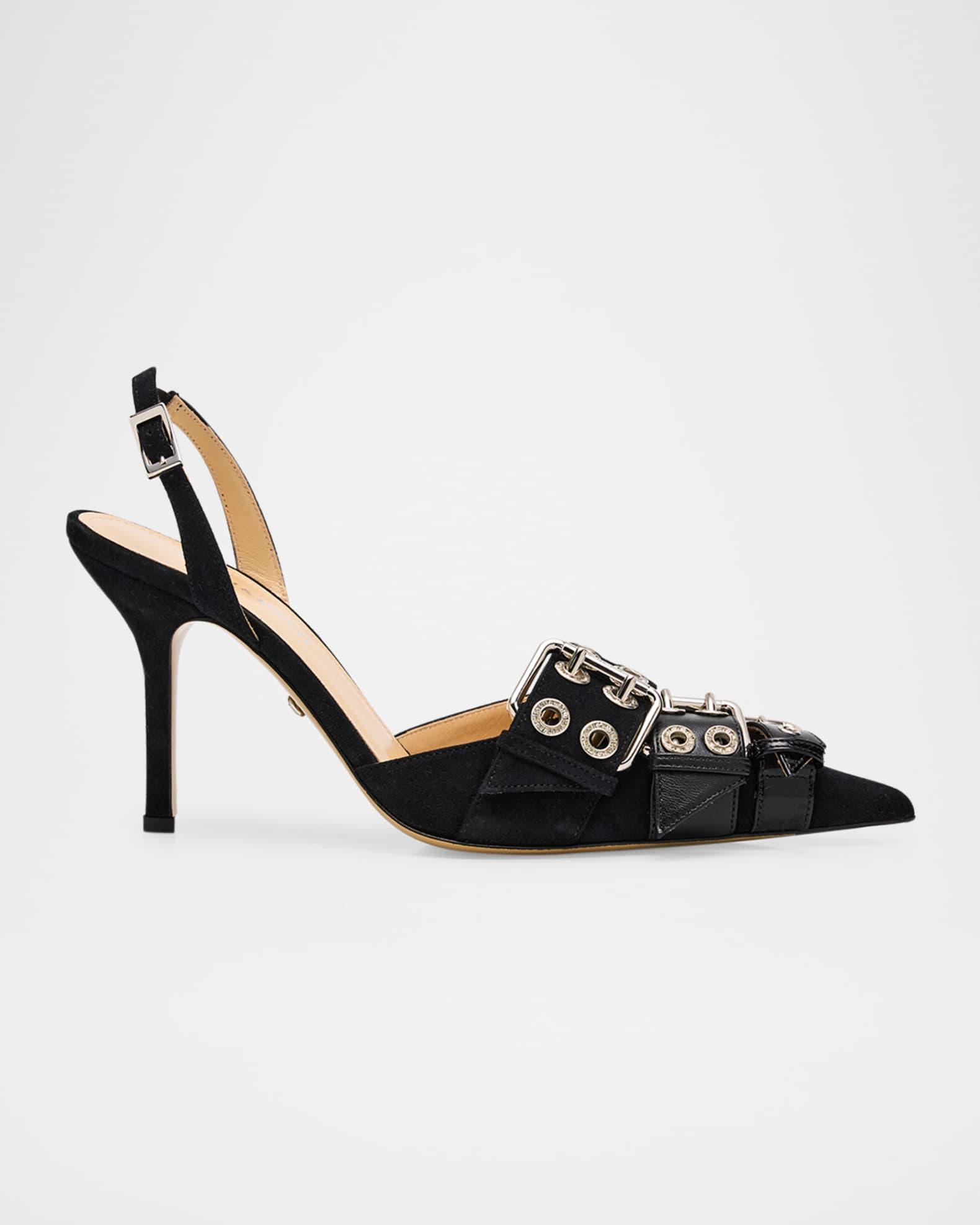 Suede Buckle Belt Pumps Product Image