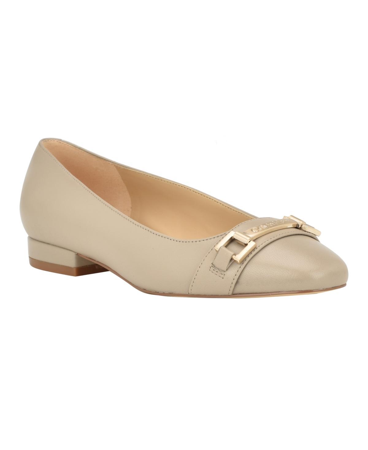 Calvin Klein Crystil Leather) Women's Flat Shoes Product Image