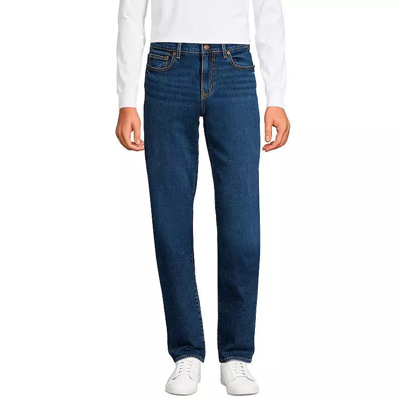 Men's Lands' End Recover Traditional Fit Denim Jeans, Size: 40 X 32, Dark Shores Product Image