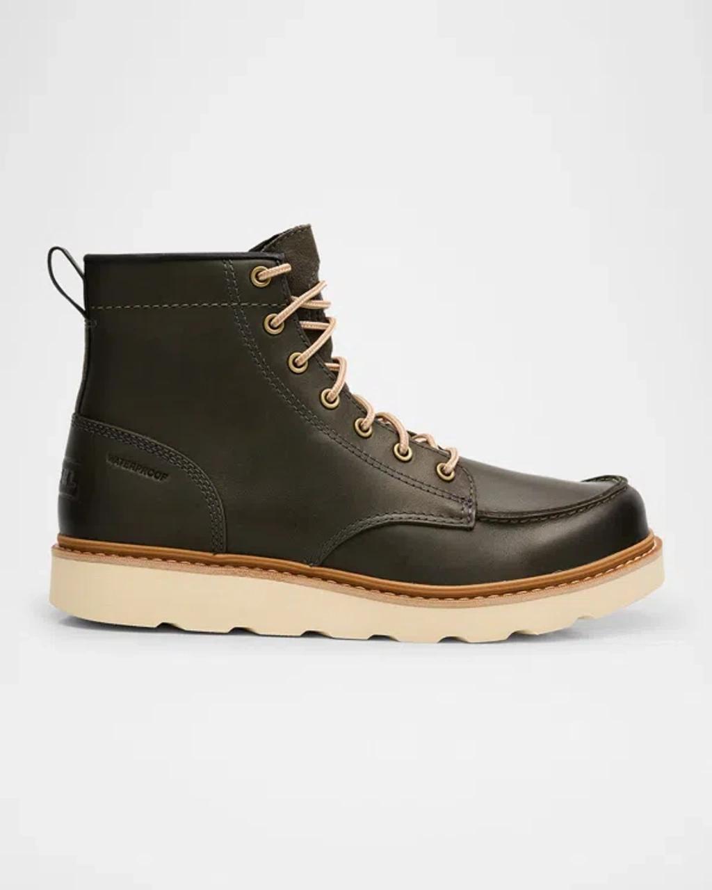 SOREL Men's Slabtown 62' Waterproof Leather Moc-toe Lace-up Boots In Alpine Tundra,tawny Buff Product Image