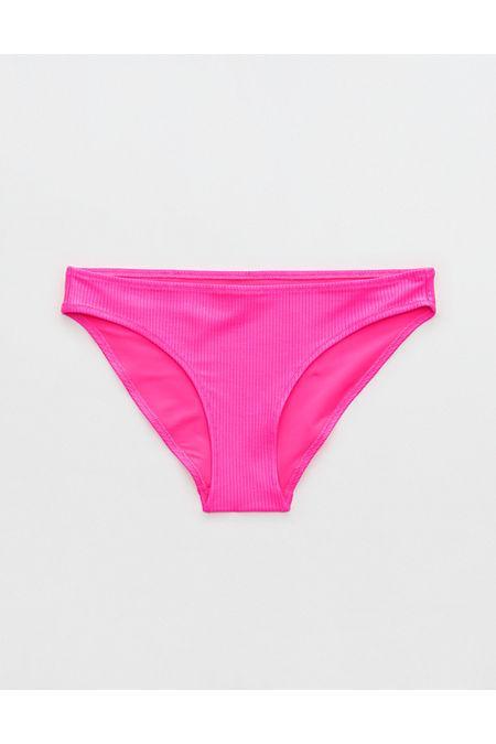Aerie Shine Rib Full Coverage Bikini Bottom Women's Product Image