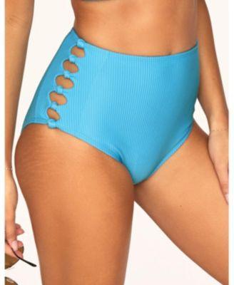 Doara Womens Swimwear High-Waist Bikini Bottom blue Product Image
