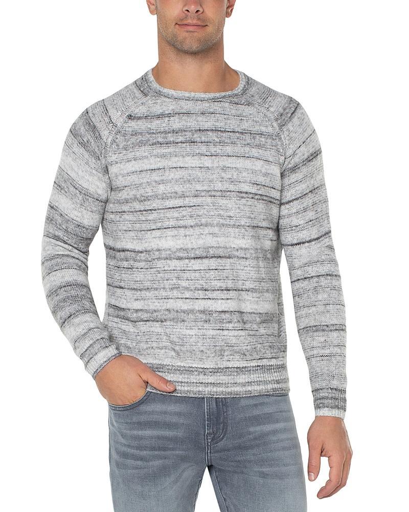 Liverpool Los Angeles Crew Neck Raglan Sweater (Grey Marble Stripe) Men's Sweater Product Image