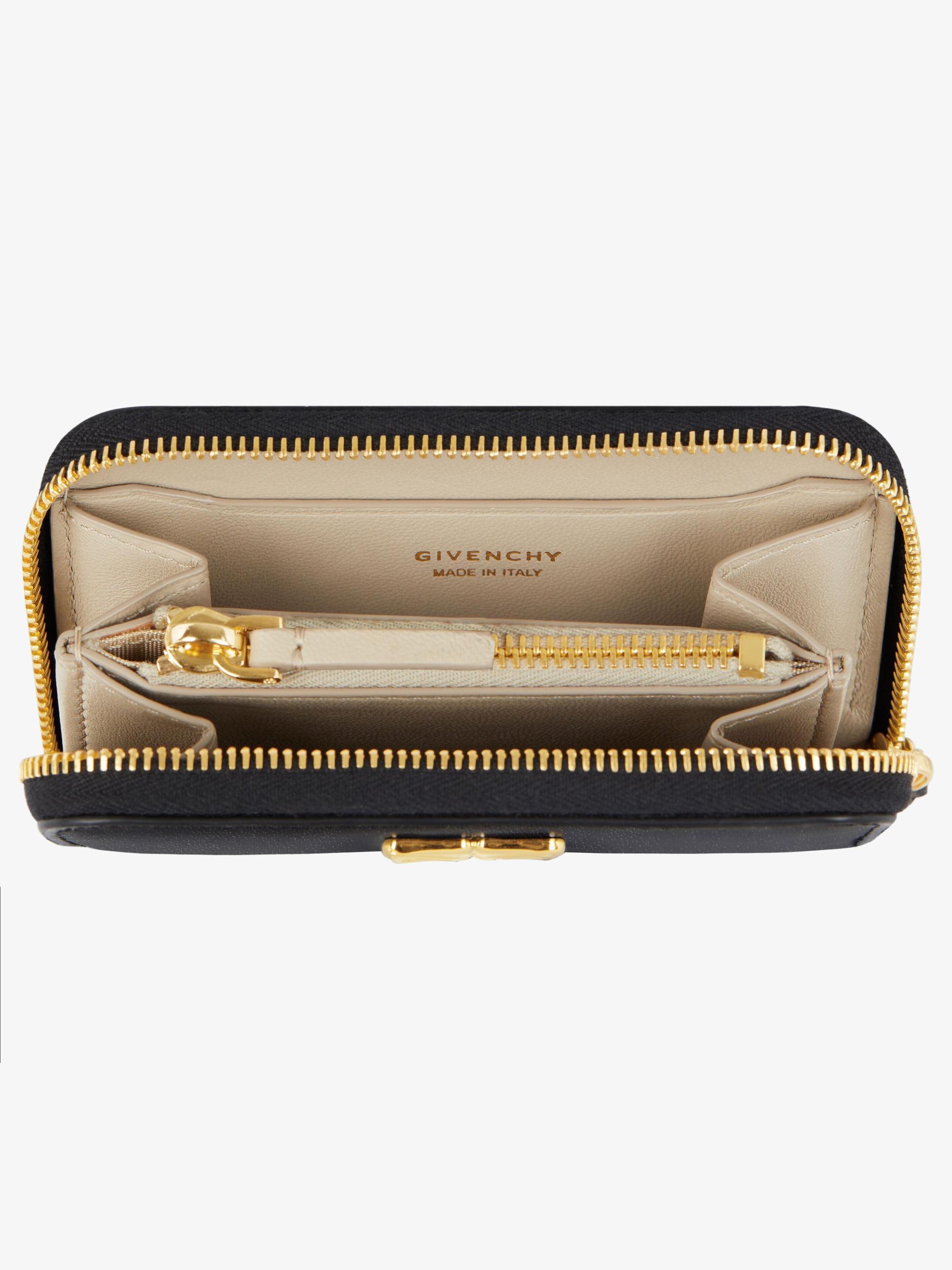 4G Liquid zipped wallet in Box leather Product Image