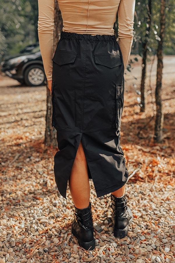 Cool Energy Cargo Midi Skirt in Black Product Image