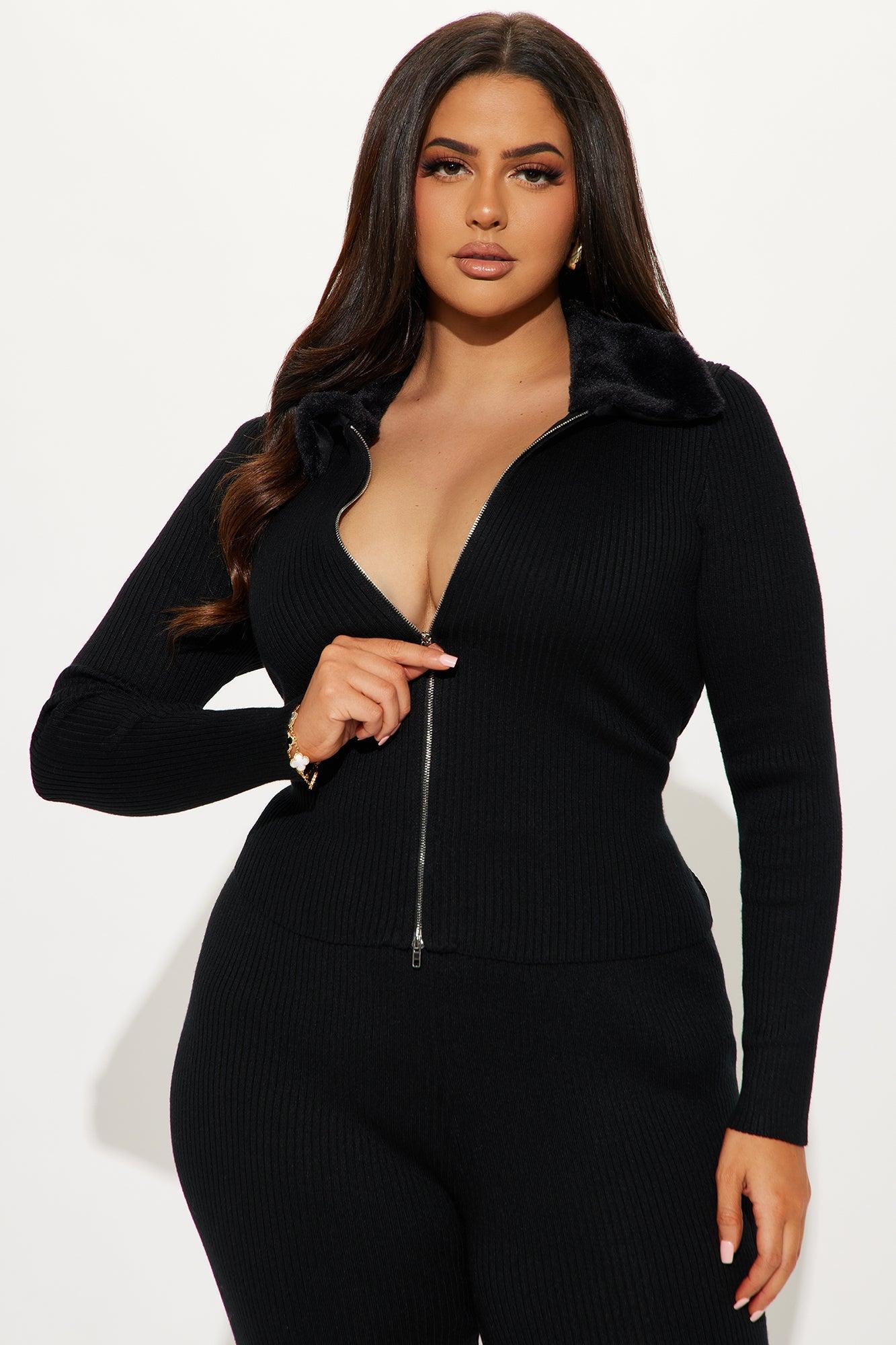 Cozy Up Ribbed Sweater Pant Set - Black Product Image