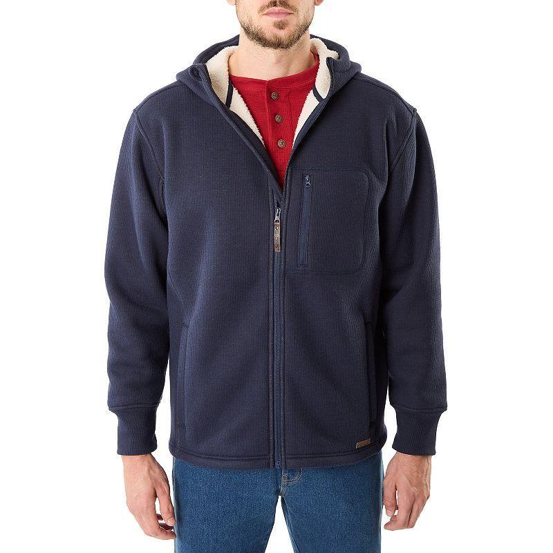 Big & Tall Smith's Workwear Sherpa-Lined Thermal Full-Zip Hooded Shacket, Men's, Size: 3XB, Grey Hazelnut Product Image