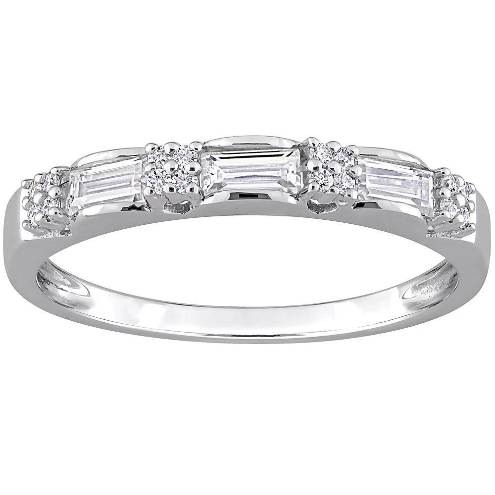 Stella Grace Sterling Silver 3/8 Carat T.W. Lab-Created Moissanite Anniversary Ring, Women's, Size: 7.50 Product Image