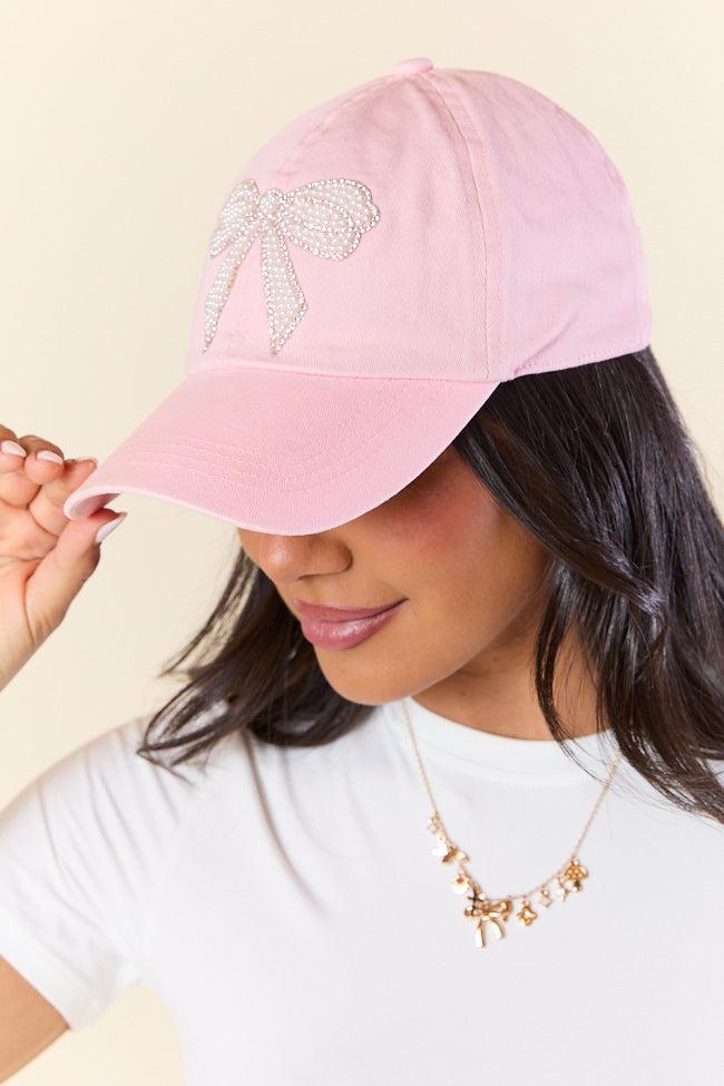 Pink Pearl Bow Hat Product Image