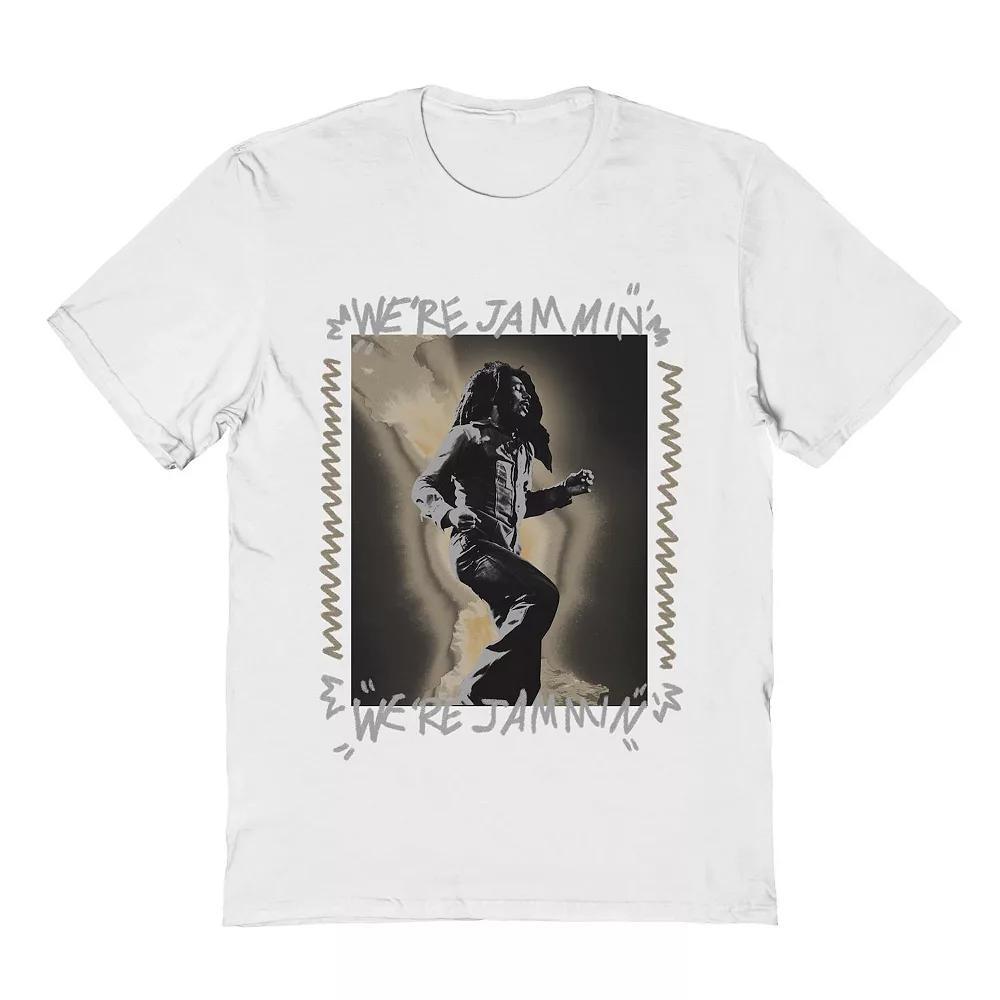 Men's Bob Marley Were Jammin Photo Sepia Graphic Tee, Size: XL, White Product Image