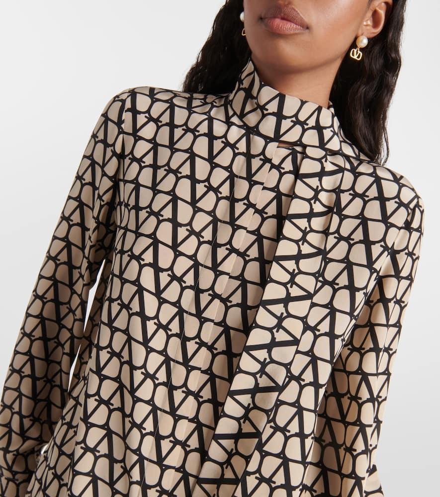 VALENTINO Beige And Black Striped Shirt For Women In Tan Product Image