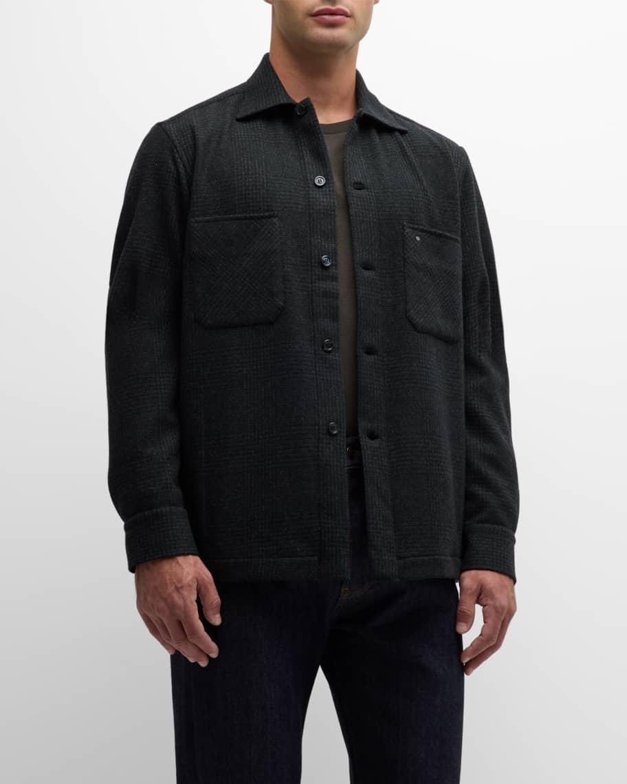 Mens Wool-Cashmere Plaid Overshirt Product Image