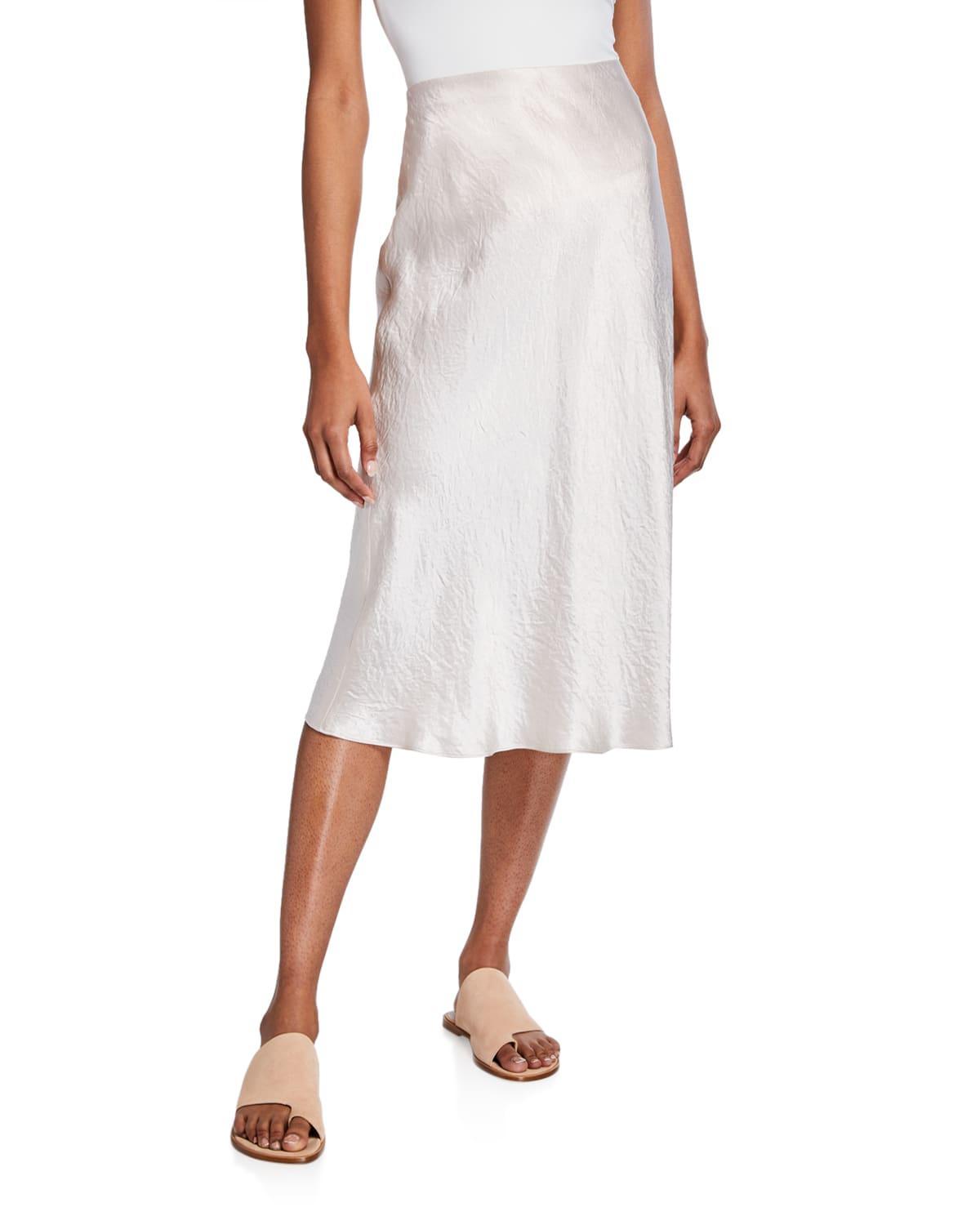 Womens Satin Midi-Skirt Product Image