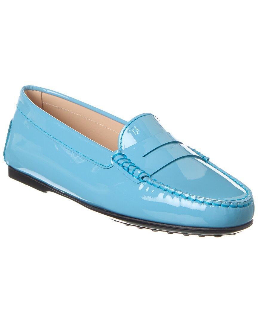 TOD'S Gommino Patent Loafer In Blue Product Image
