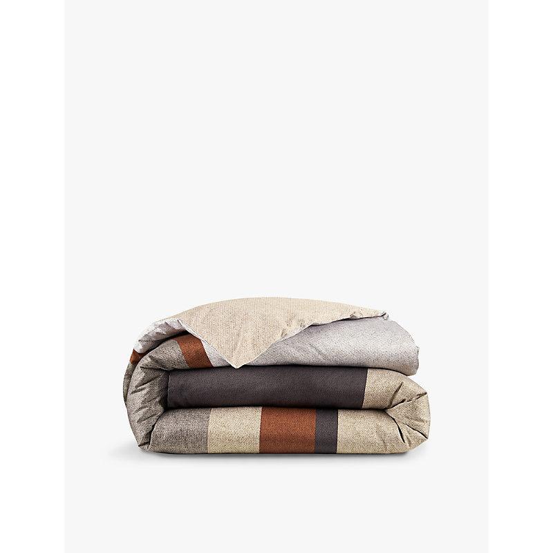HUGO BOSS Boss Carlow Colour-block Cotton-sateen Duvet Cover In Multicoloured Product Image