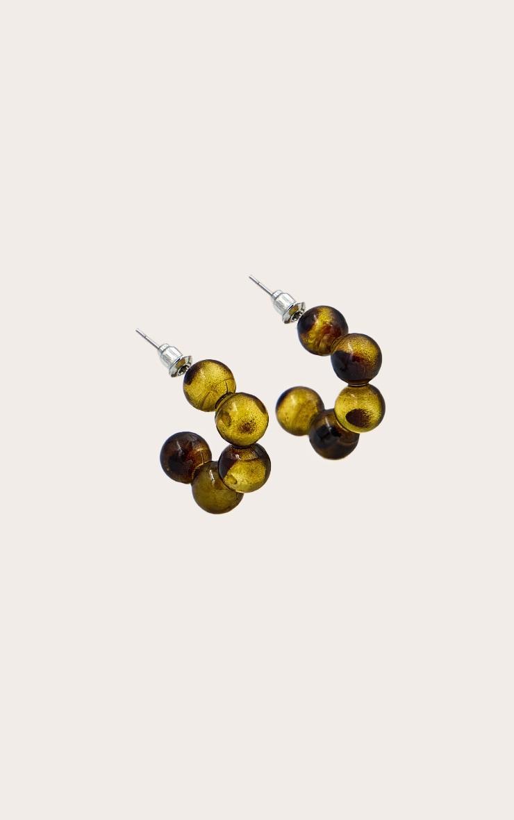 Resin Bead Hoop Earrings Product Image
